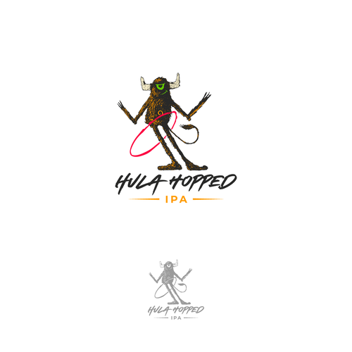 Monster logo with the title 'Hula hopped logo'