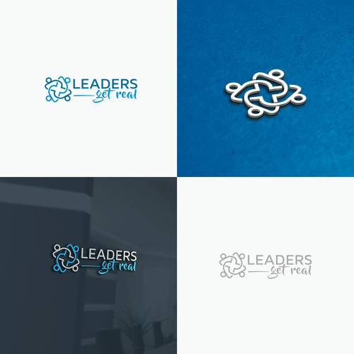 Success design with the title 'Leaders Get Real Logo'