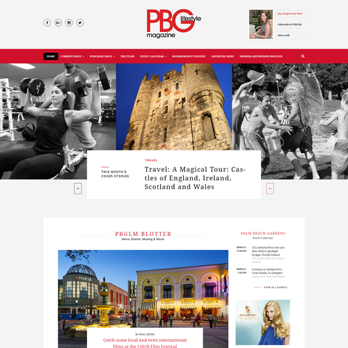 Lifestyle website with the title 'PBG Lifestyle Magazine - Website redesign'