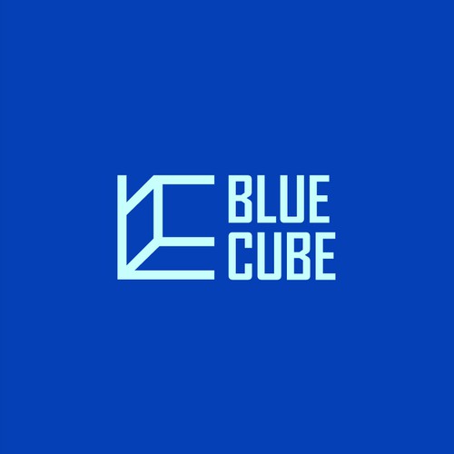 Neon blue safari logo with the title 'blue cube'