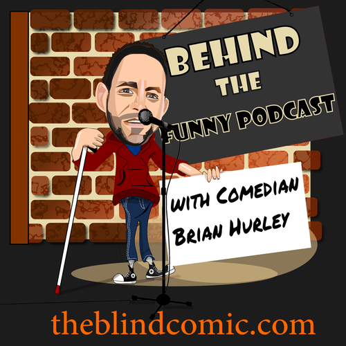 Comics illustration with the title 'Funny podcast'