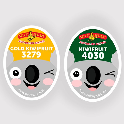 Character label with the title 'Kiwifruit Stickers'