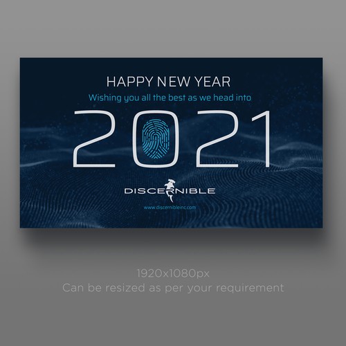 New Year's design with the title 'Professional new year's e-card for Discernible Inc'