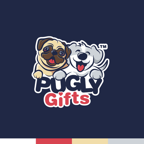 Pug logo with the title 'Pugly Gifts Logo Contest'