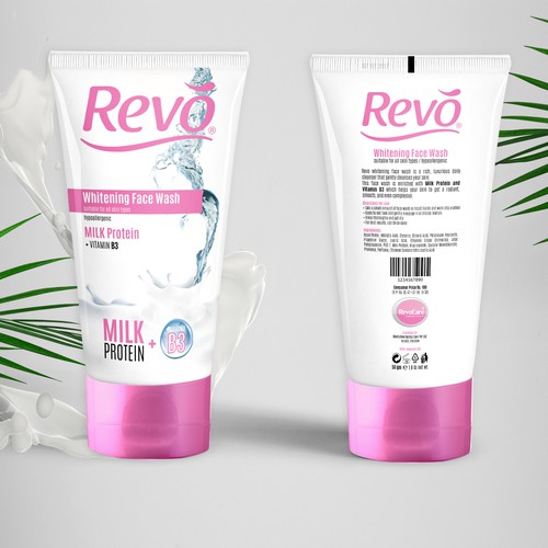Cosmetics packaging with the title 'Package design for Revo cosmetics'