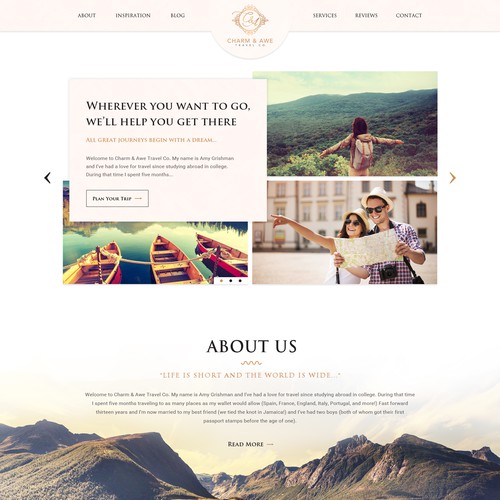 Travel website with the title 'Travel Company Website Design'