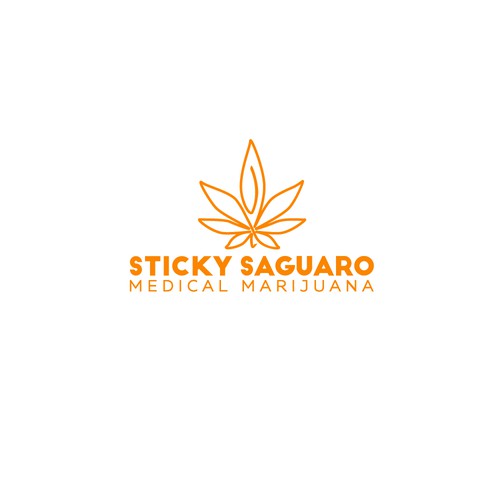 Medicinal logo with the title 'Sticky Saguaro. Medical Marijuana '