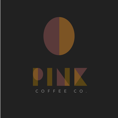 Coffee bean logo with the title 'Pink Coffee'