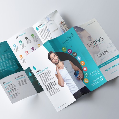 Beauty design with the title 'Thrive Drip Spa Tri-fold brochure'