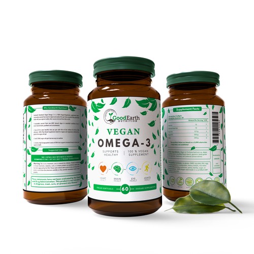 Leaf packaging with the title 'Clean Supplement Label Design'