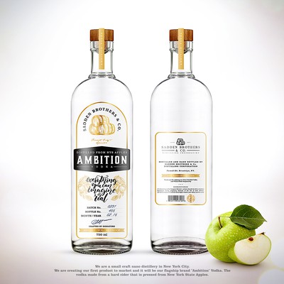 Label handmade vodka Ambition 