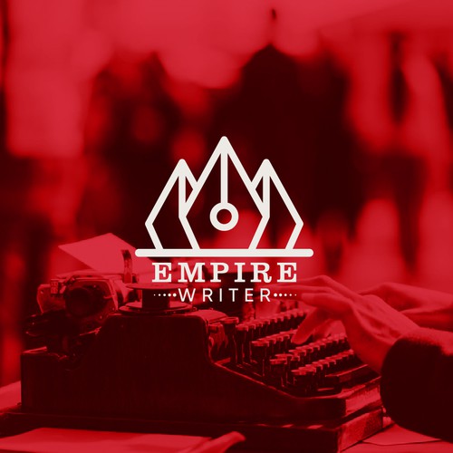 Fountain pen design with the title 'Lineart Logo to Writer and Copywriting Company'