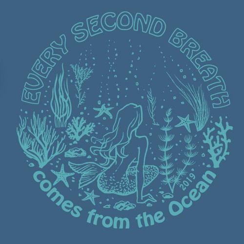 Ocean design with the title 'Illustration design for an Ocean Campaign T-shirt'