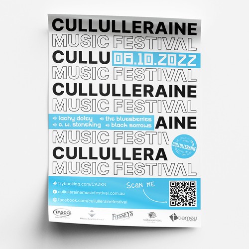 Blues design with the title 'A2 poster for a music fest '