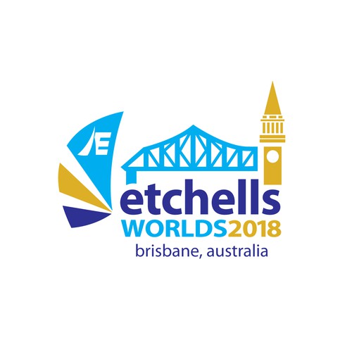 Sailing logo with the title 'Etches Worlds 2018 Logo Design'