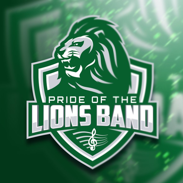 Pride logo with the title 'Pride of the Lions Band'