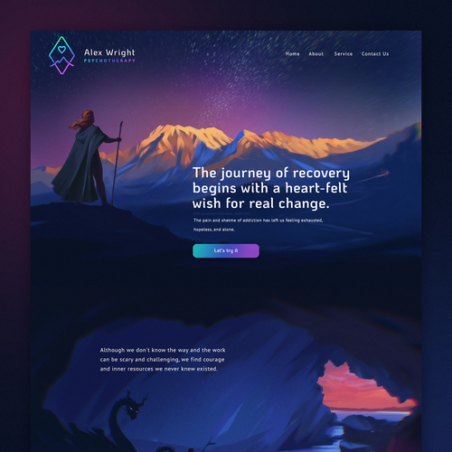 Figma design with the title 'Alex Wright Psychotherapy'