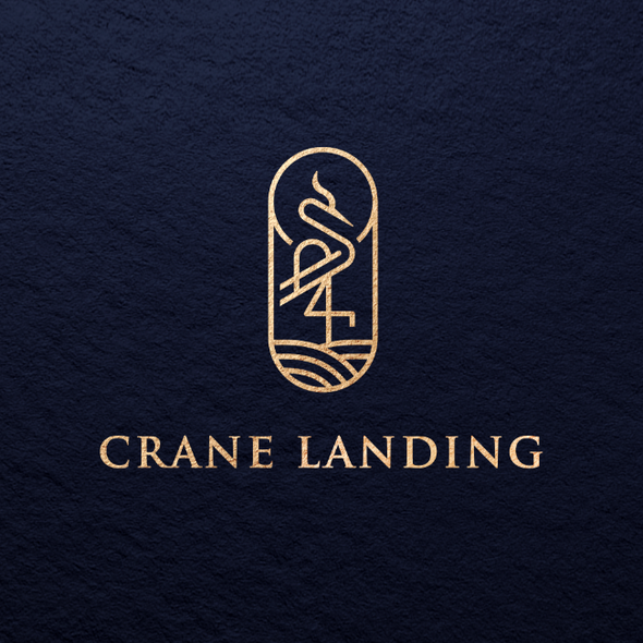 Stork logo with the title 'Crane Landing logo'