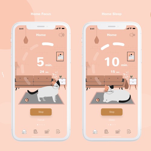 IOS design with the title 'Meditation App'