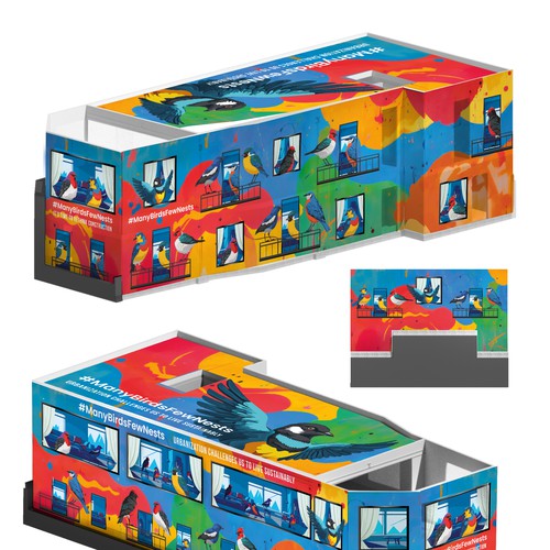 Construction artwork with the title 'Street Art Campaign - beSteel'