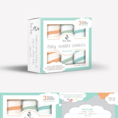 Baby packaging with the title 'Box design for Shower Gifts'