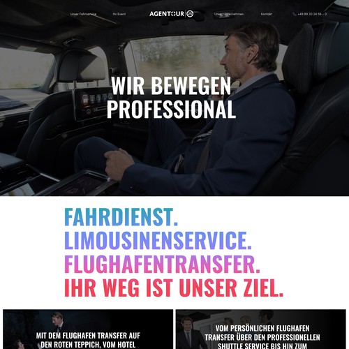 Service website with the title 'Luxury Chauffeurservice'