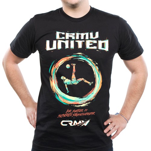 Football design with the title 'CRMV united t-shirt design'