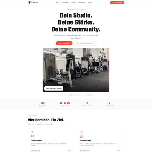 Fitness website with the title 'Health and Fitness Landing Page'