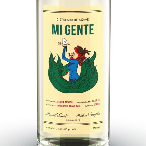 Agave design with the title 'Label design for a Distalado de Agave liquor'