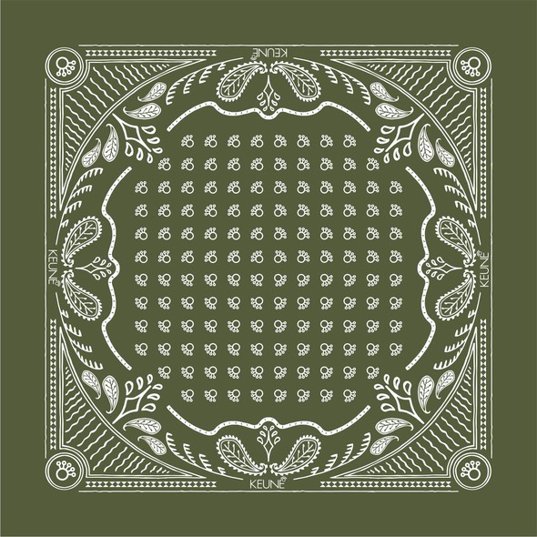 Floral design with the title 'KEUNE Bandana design'