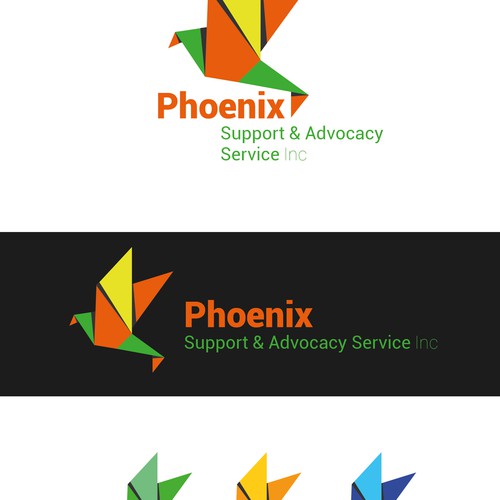 Origami logo with the title 'phoenix 2'