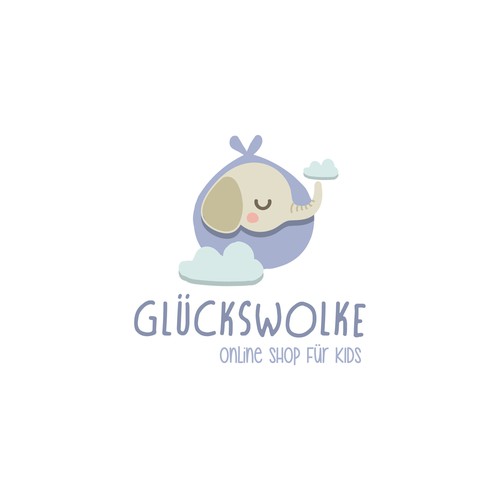 Baby clothing logo with the title 'Glückswolke'