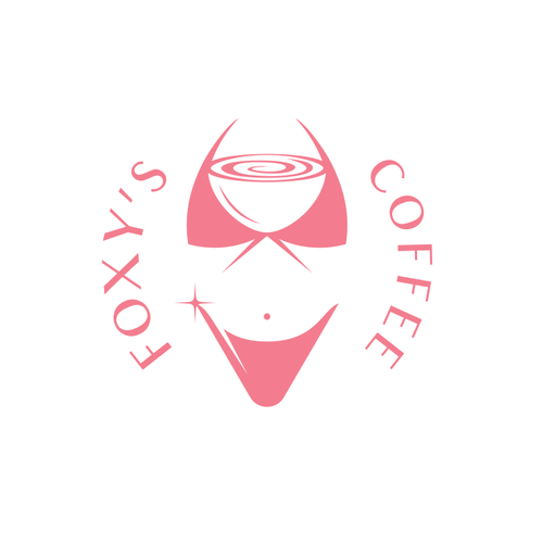 Bikini design with the title 'Foxy’s Coffee'
