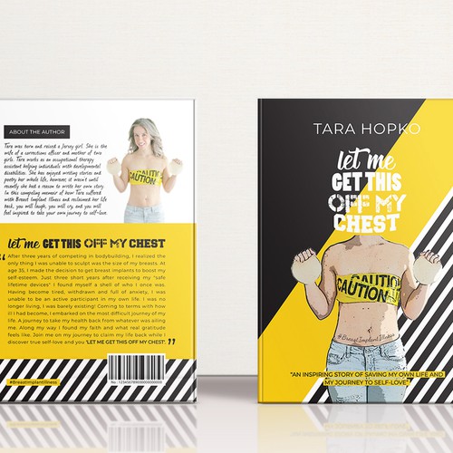 Awareness design with the title 'Book Cover & Backcover for Breast Implants Illness awareness'