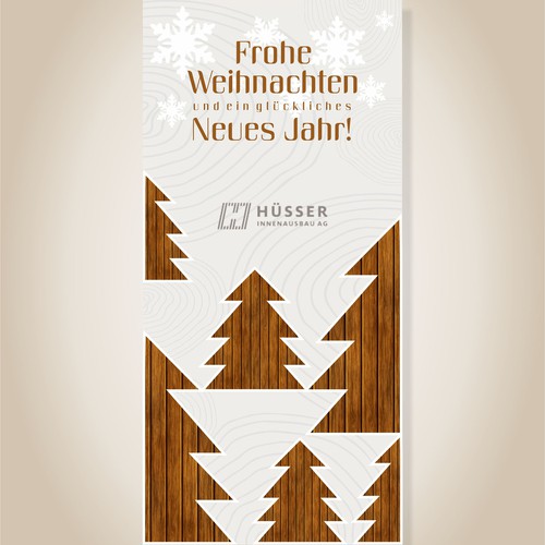 Christmas tree design with the title 'Natural Christmas card design.  '