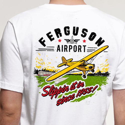 Aviation design with the title 'Airport branded T-shirt design'