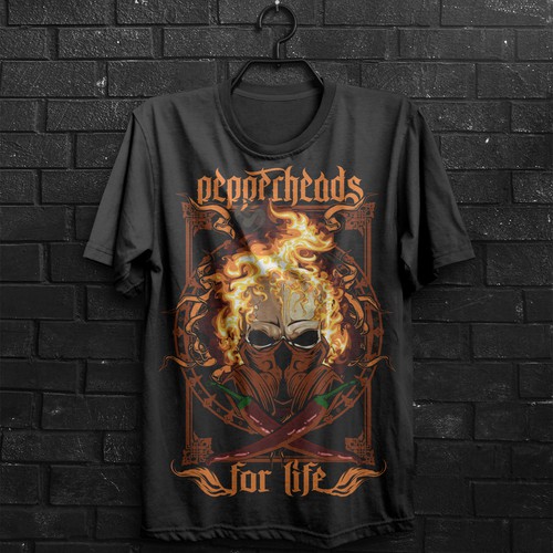 Red t-shirt with the title 'Pepperhead'