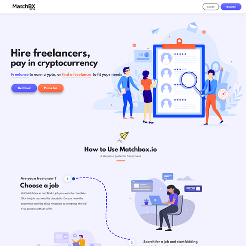 Product design website with the title 'Landing page design concept'