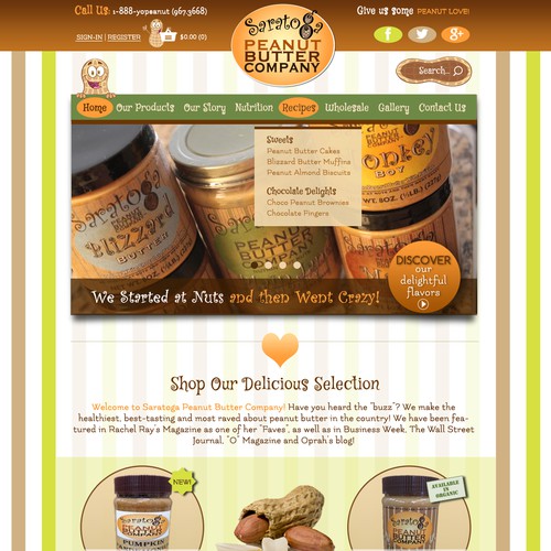 Drink website with the title 'E-Commerce Website for Peanut Butter Company'