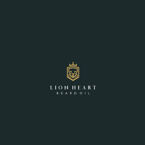 Beard oil logo with the title 'Logo Design for Lion Heart Beard Oil'