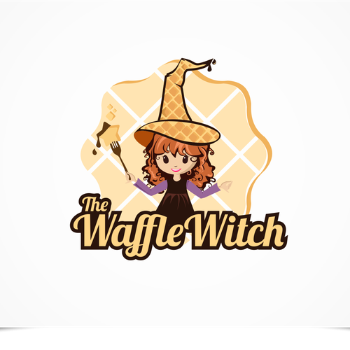 Elf logo with the title 'The Waffle Witch'