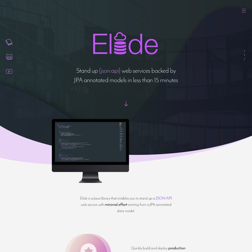 Coding website with the title 'Elide'