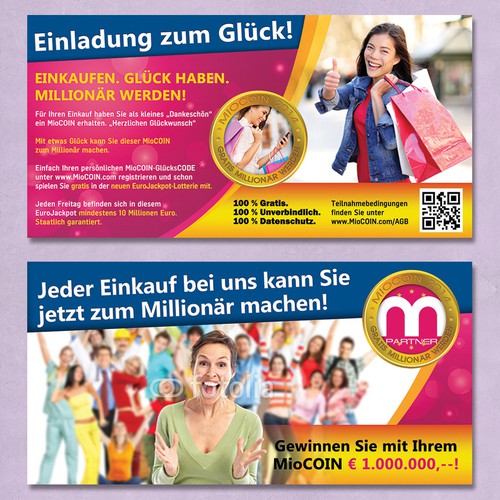 Lottery design with the title 'Flyer for MioCOIN'