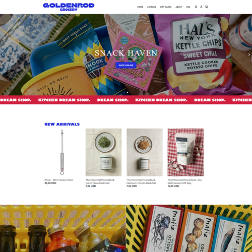 Grocery store design with the title 'Square website for Goldenrod Grocery store'