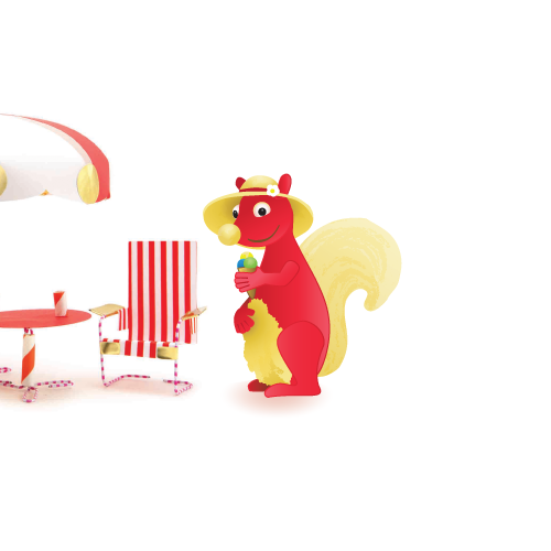 Summer illustration with the title 'Squirrel'