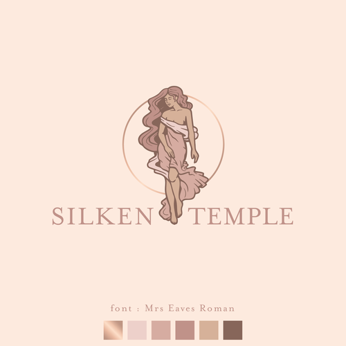Luxury design logo with the title 'Feminine and Luxury logo for beauty products - Silken Temple'