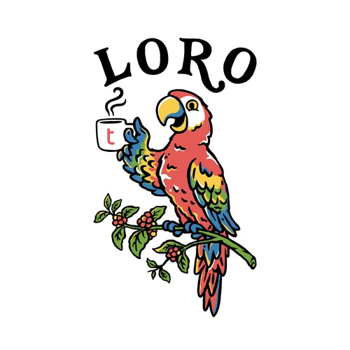 Bird artwork with the title 'Loro'