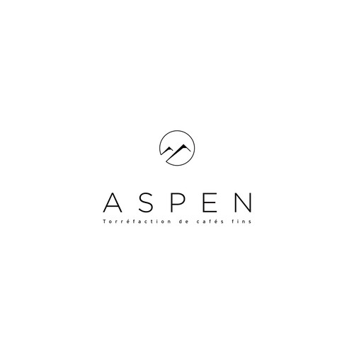 Refined logo with the title 'Aspen Coffee | Submitted logo #128'