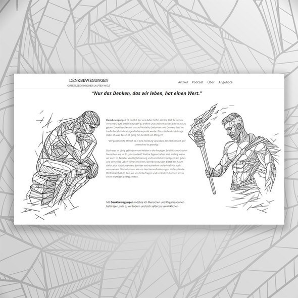 Artist website with the title 'Geometric illustration for the site'