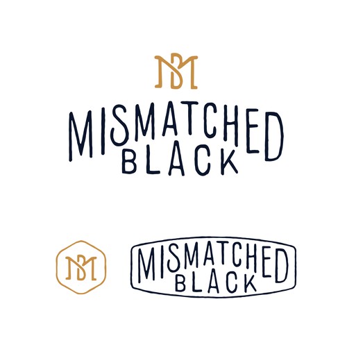 Raw design with the title 'MISMATCHED BLACK LOGO CONCEPT'